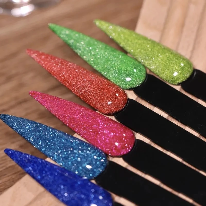 SEEKAA 6-teiliges Nagel-Gel-Nagellack-Set mit Glitzer-Pailletten, alles für Nagelkunst-Dekorationen, semi-permanentes Soak Off UV/LED-Lacke-Set