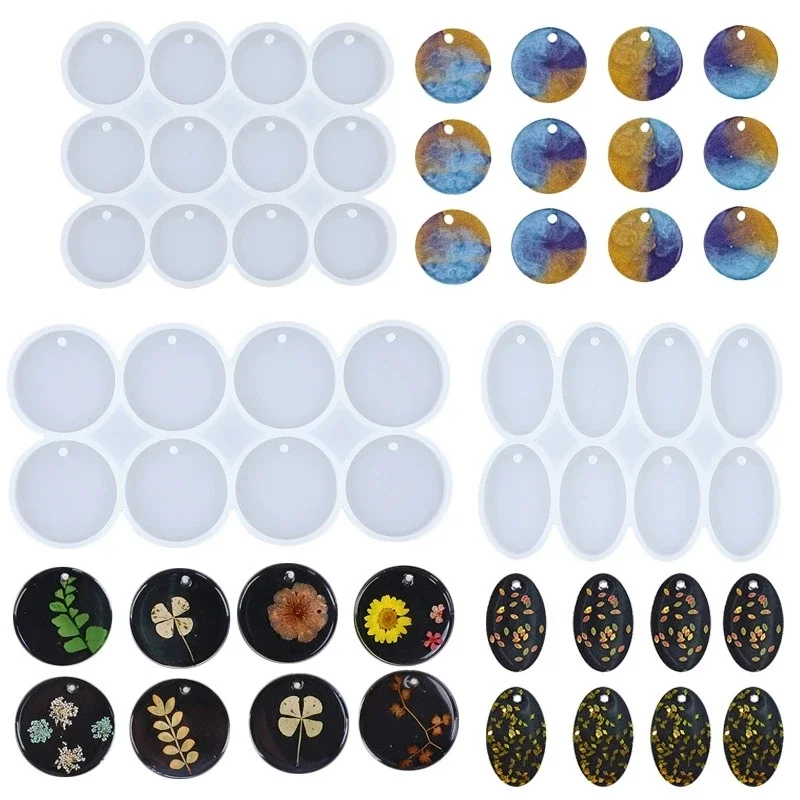 1 Stück runde, ovale, geometrische Silikonform, DIY-Epoxidharzform für die Herstellung von Schmuck, Anhängern, Ohrringen und Schlüsselanhängern. – Detail 2