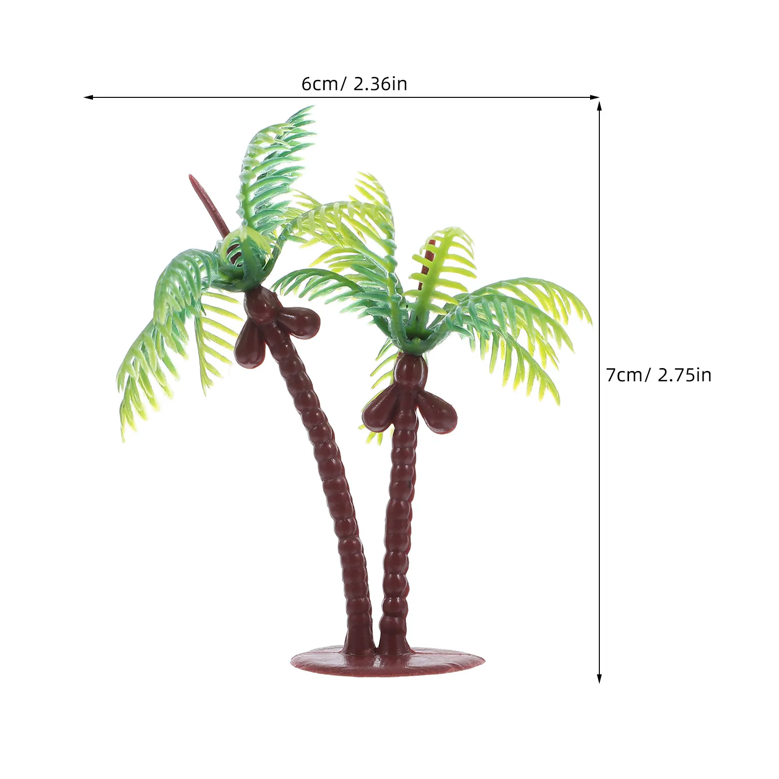 36Pcs Artificial Miniature Coconut Palm Trees Realistic Plastic Plants for Aquarium Terrarium Diorama Landscape Scenery