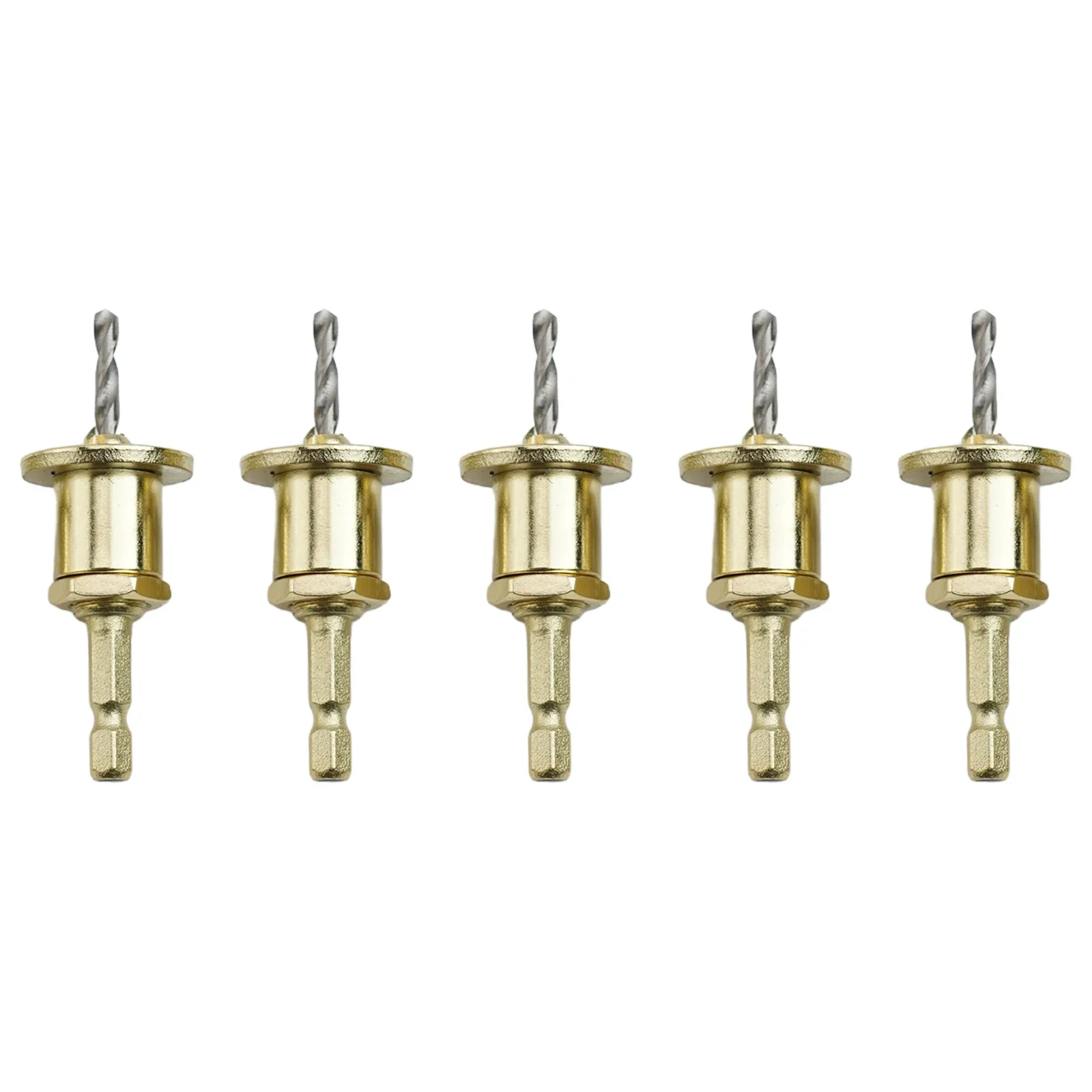 

5pcs Limiting Countersink Drill Bit Set 6.35mm Hex Shank For Woodworking Drilling Countersink Drill Bits Power Tools