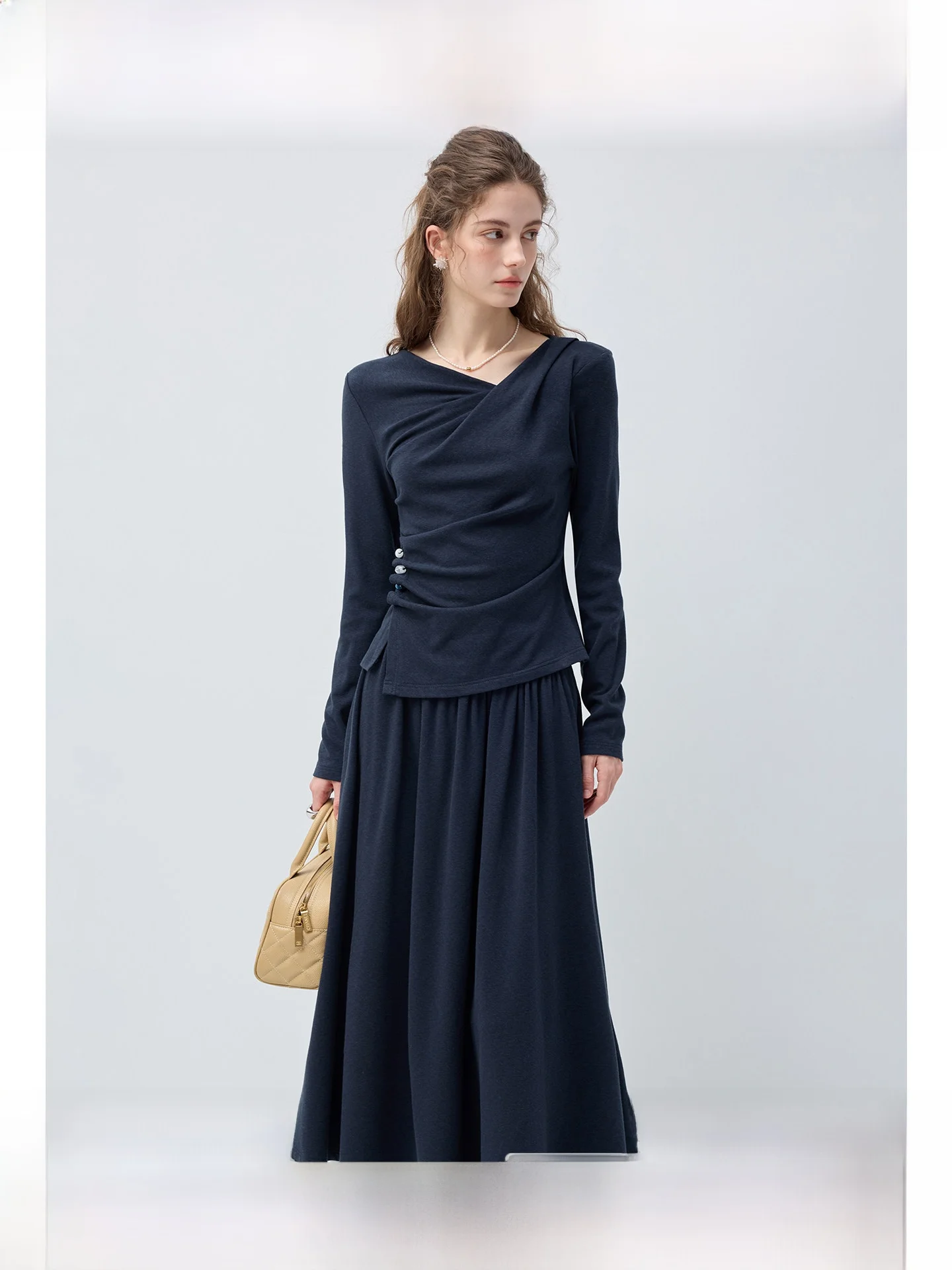 

Ele plus Size Knitted Set Slimming Top High Waist Skirt Casual Spring Faion for Women Who Love Comfort And Sle