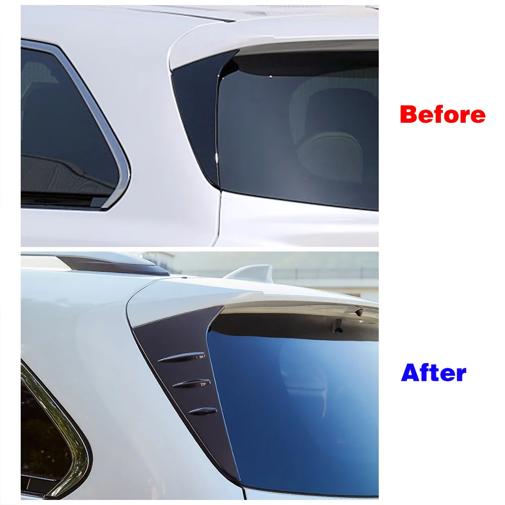 For Toyota Sienna 4th 2021 2022 2023 Car Styling Carbon Chrome Rear Window Spoiler Side Wing Triangle Cover Trim Molding Garnish