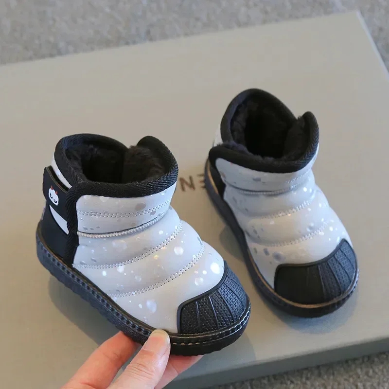 Winter New Kids Cotton Shoes Boys Padded Thickened Waterproof Warm Snow Boots Children Girls Fashion Casual 2024 New Shoes