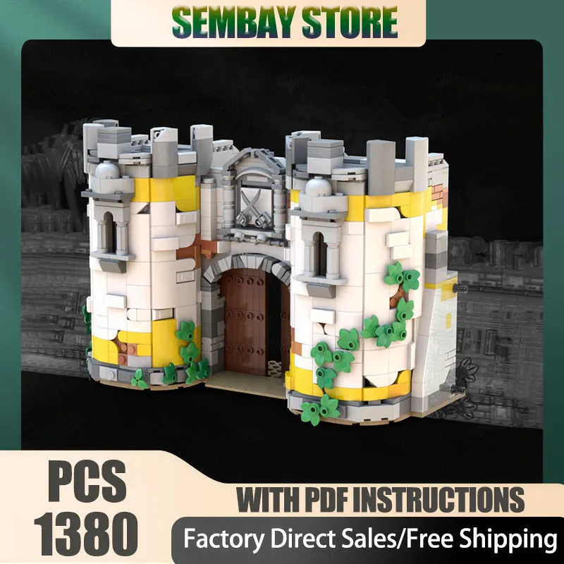 海賊要塞モデル Moc ビルディングブロック モジュール式要塞門塔モデル テクノロジーブロック クリスマス DIY おもちゃ 組み立てギフト