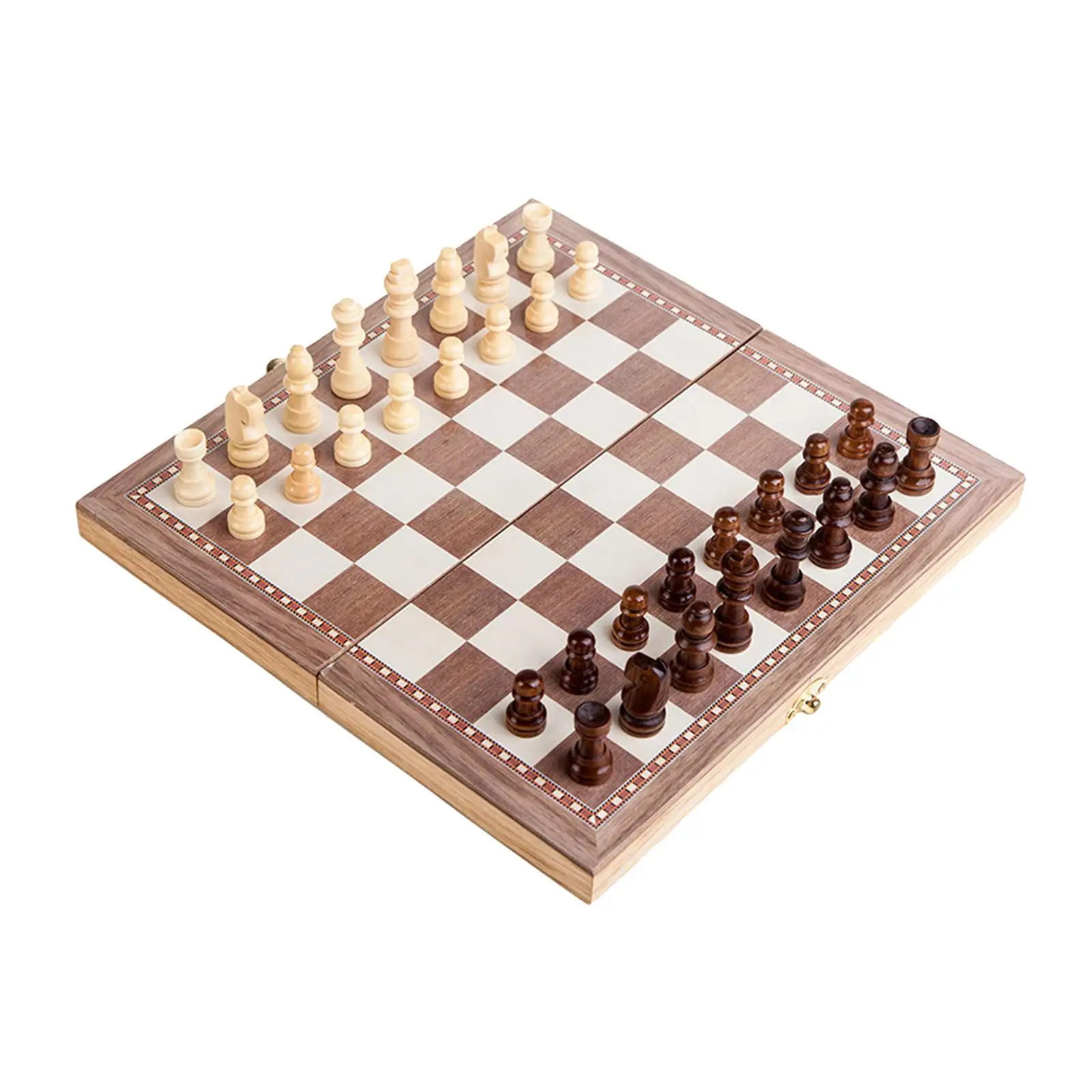 Folding Chess Set Chess, Checkers, Backgammon for Children Adults 30x30cm