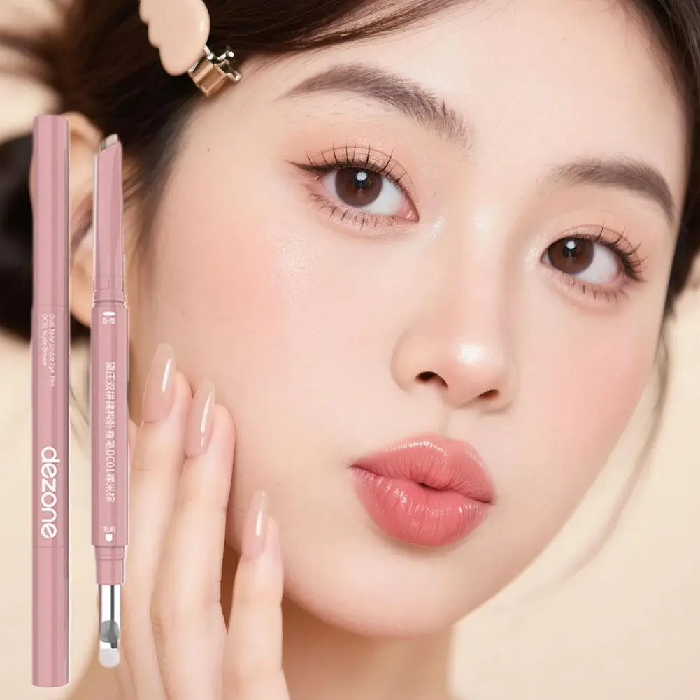 Double-End Lying Silkworm Pen Waterproof Anti-Sweat Natural Enlarge Eyes Cosmetic Pencil 3D High Lighter 2in1 Korean Makeup