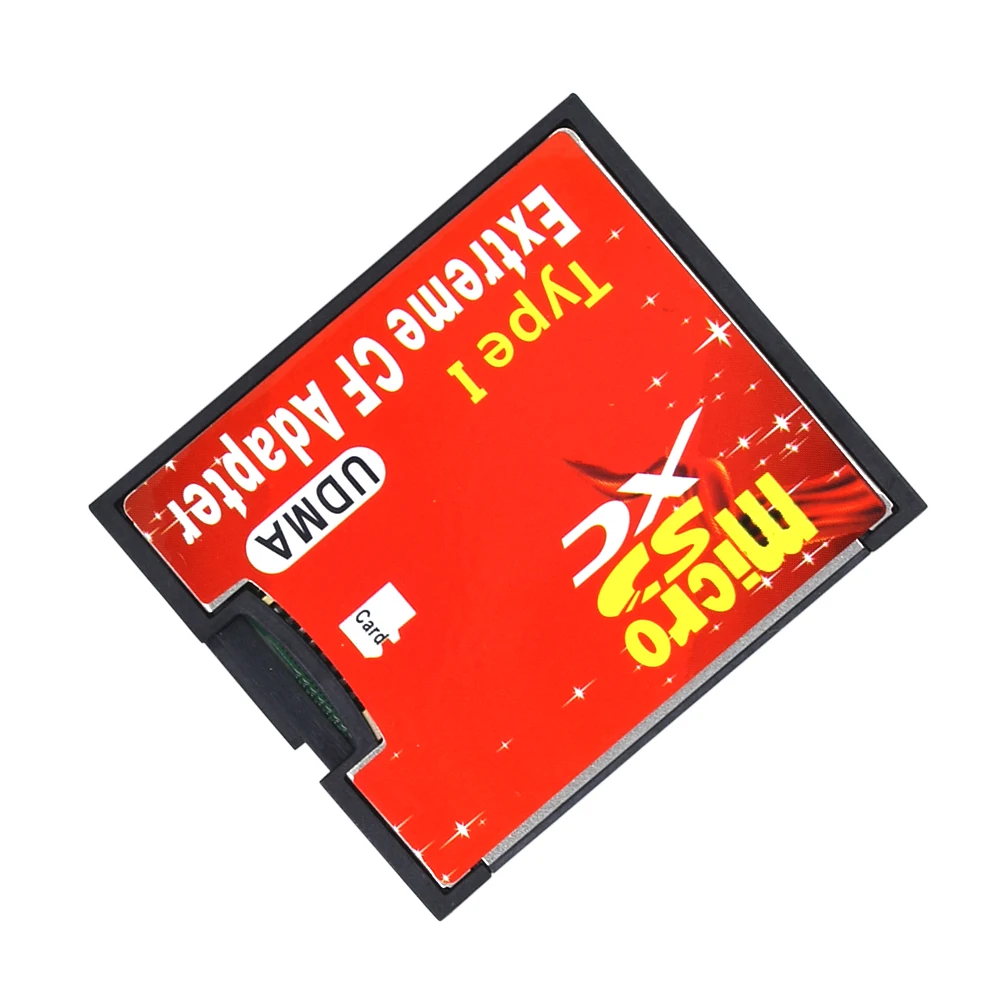 TISHRIC Micro SD TF naar CF-kaartadapter voor MicroSD/HC naar Compact Flash Type I Geheugenkaartlezerconverter voor camera