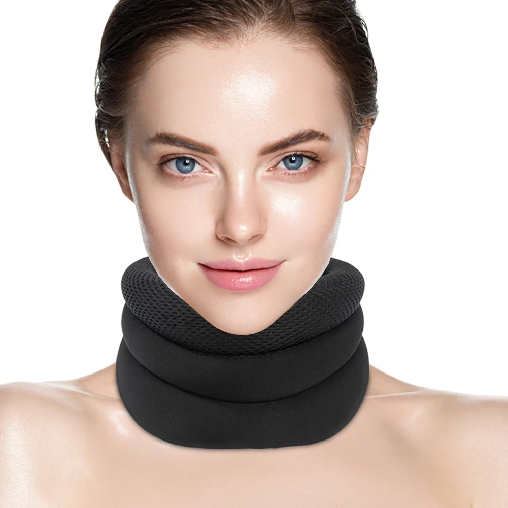 Soporte para el cuello, soporte para el cuello ajustable, soporte ergonómico para el cuello, cómodo dispositivo de tracción para el cuello para hombres y mujeres