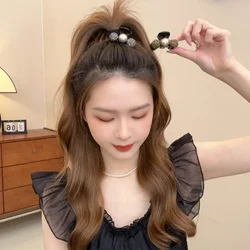 Round Pearl Small Hair Claw Women Girls Sweet Elegant High Ponytail Hair Clip Barrettes Hairpins Styling Korean Hair Accessories