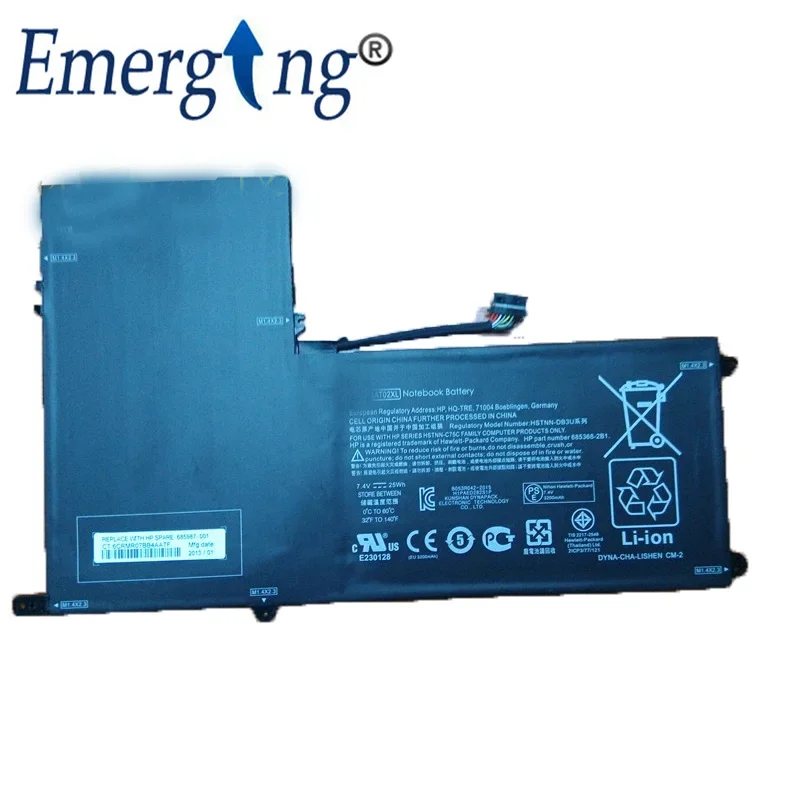 7.4v 25Wh New Original Laptop Battery for HP  ElitePad 900 685368-1B1 AT02XL HSTNN-IB3U HSTNN-C75C 685368-2B1