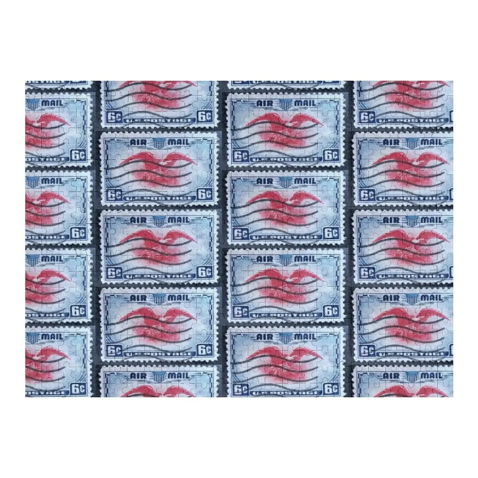 

Air Mail 6c USA Vintage Postage Stamp Jigsaw Puzzle Personalized Kids Gifts Personalized Child Gift Puzzle