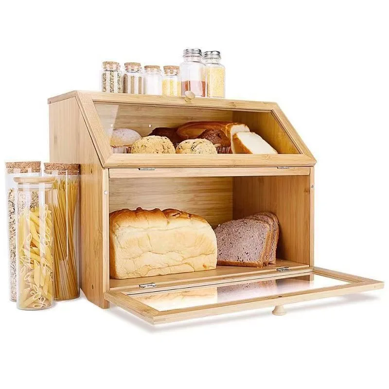 Tabletop food bread storage box, flip-top pastry and snack storage box