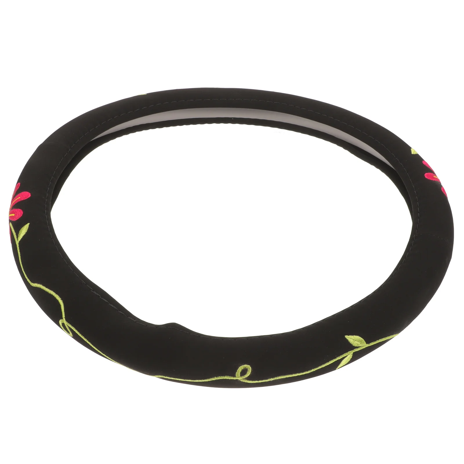 

Embroidered Flower Steering Wheel Cover Decorative Non-Skid Car Steering Wheel Cover for Women Vehicle Interior Universal Use