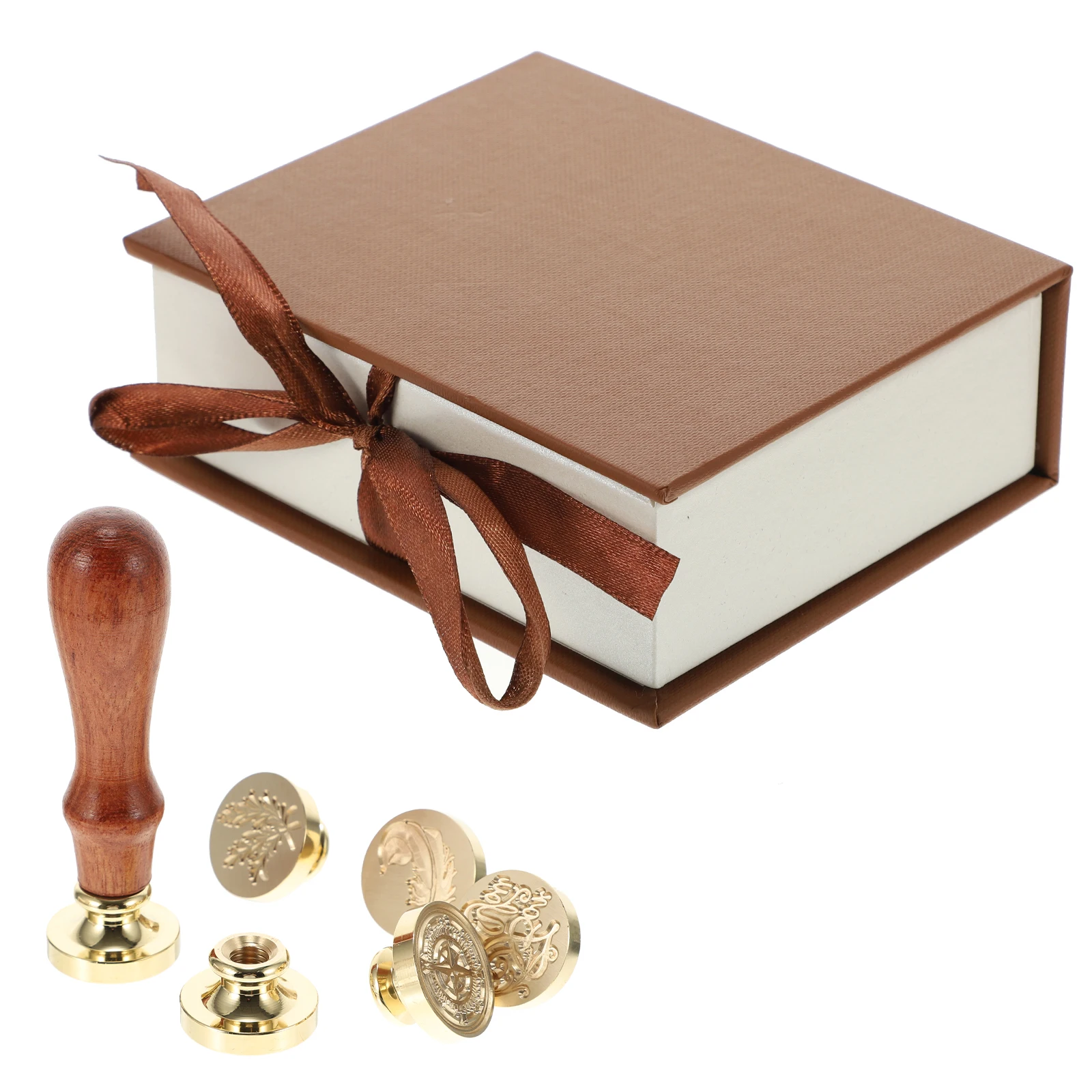 

1 set 1 Set Fire Seal Stamp Kit Copper Material Delicate Design For Scrapbook Decoration Diy Craft Envelope Wax Seal Retro Style