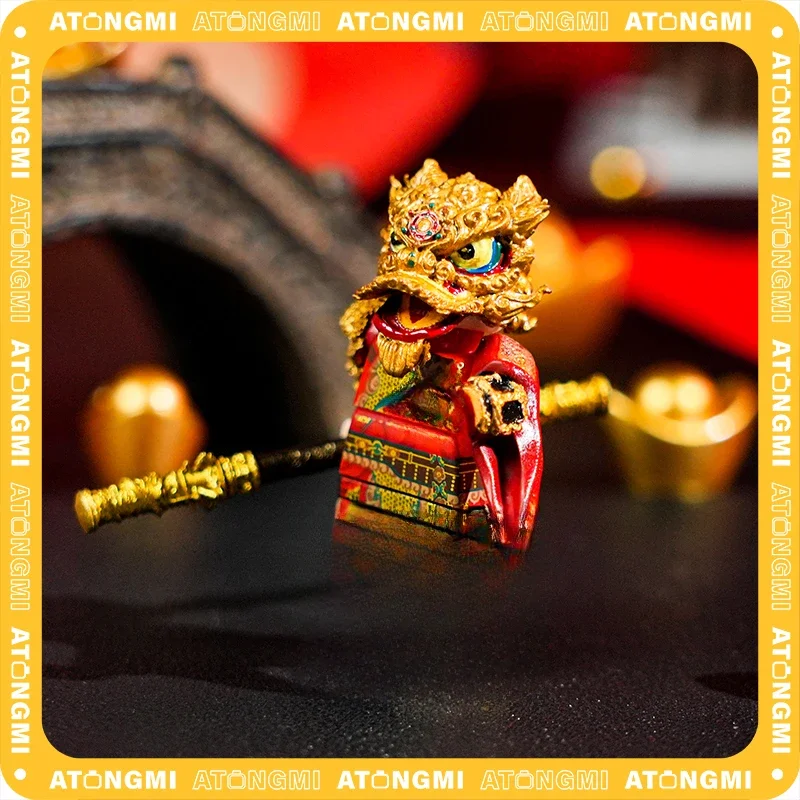MOC 검은 신화 WuKong 빌딩 블록 색상 골드 레드 라이온 댄스 어린이 퍼즐 퍼즐 모델 액세서리 선물 컬렉션