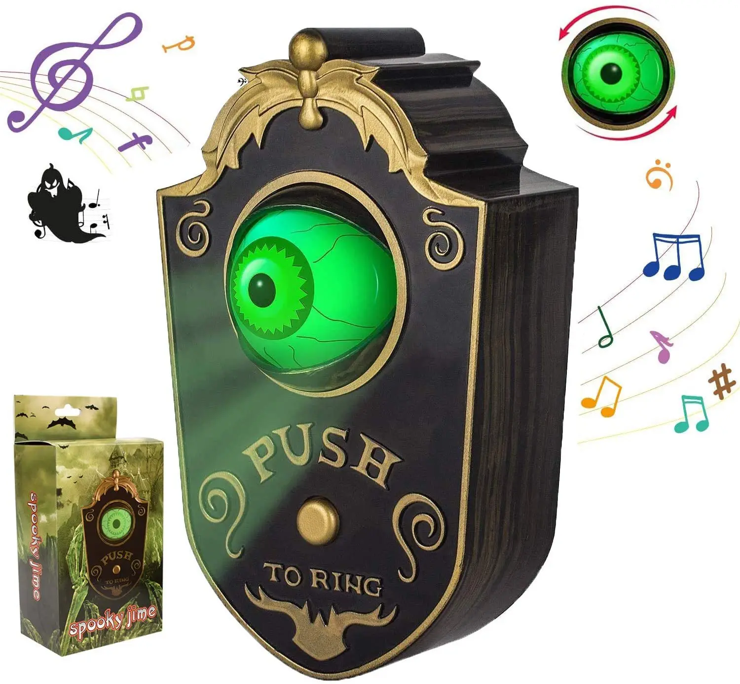 Halloween Sound One Eye Doorbell Decoration Luminous Eyes Terror Doorbell Bar Secret Room Haunted House Trick Props