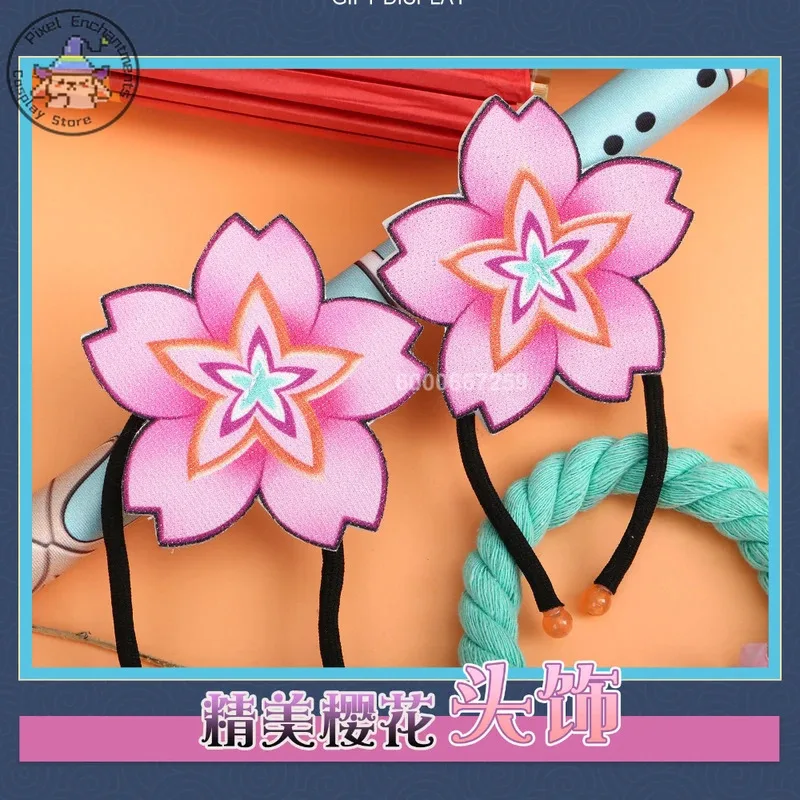 أزياء أنيمي الملونة للمسرح الافتراضي المعبود التأثيرية فستان كيمونو وردي مجموعة كاملة للنساء لحفلات الهالوين لعب الأدوار الهزلية مع