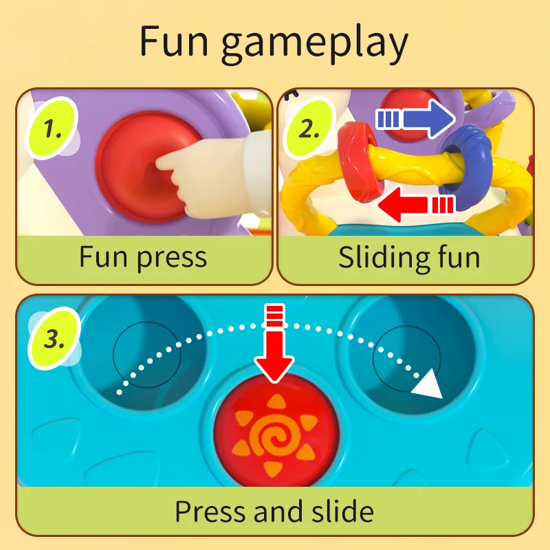 طفل مونتيسوري التنمية الحسية ألعاب تعليمية سحب سلسلة إصبع فهم التدريب ألعاب تعلم المبكر التسنين BPA الحرة 1-3Y #4