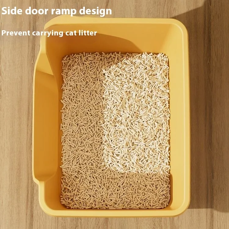 Litter Box Oversized Splash-proof, With Litter Pad And High Sand-proof Open Large Cat Toilet