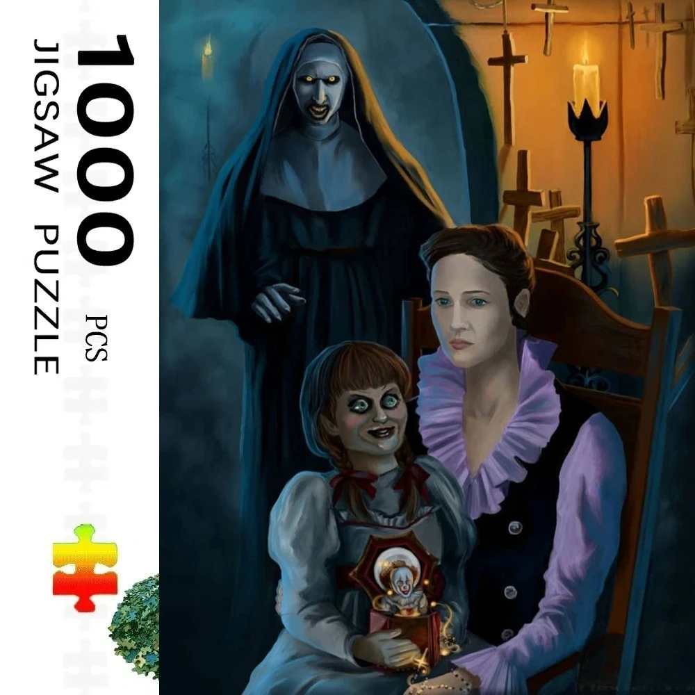 

1000 Pieces Horror Movie The Nun Jigsaw Puzzle Home Decor Adults Puzzle Games Family Fun Floor PuzzlesEducational Toys for Kids