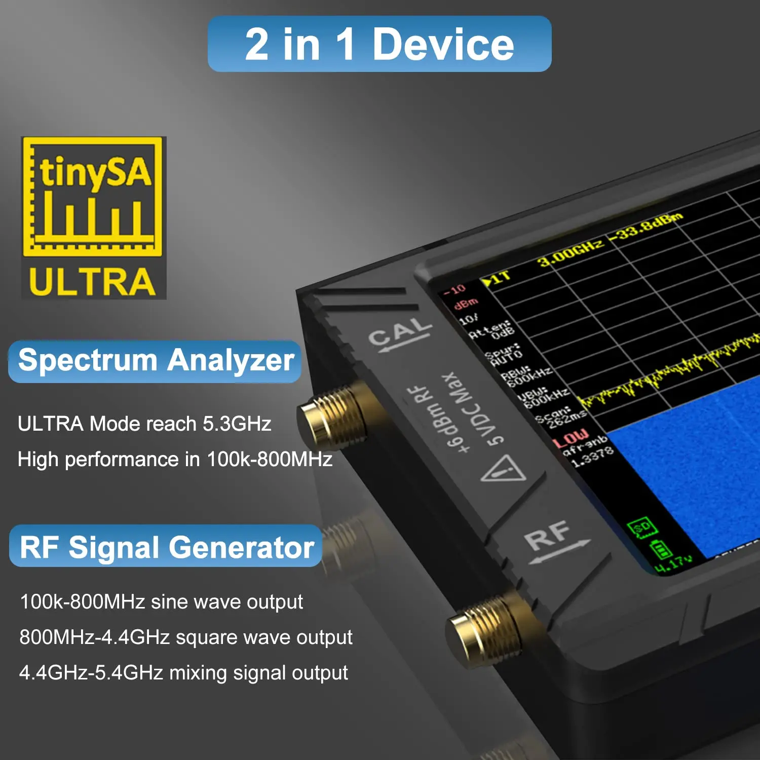 New item Hand held tiny Spectrum analyzer TinySA ULTRA 4\