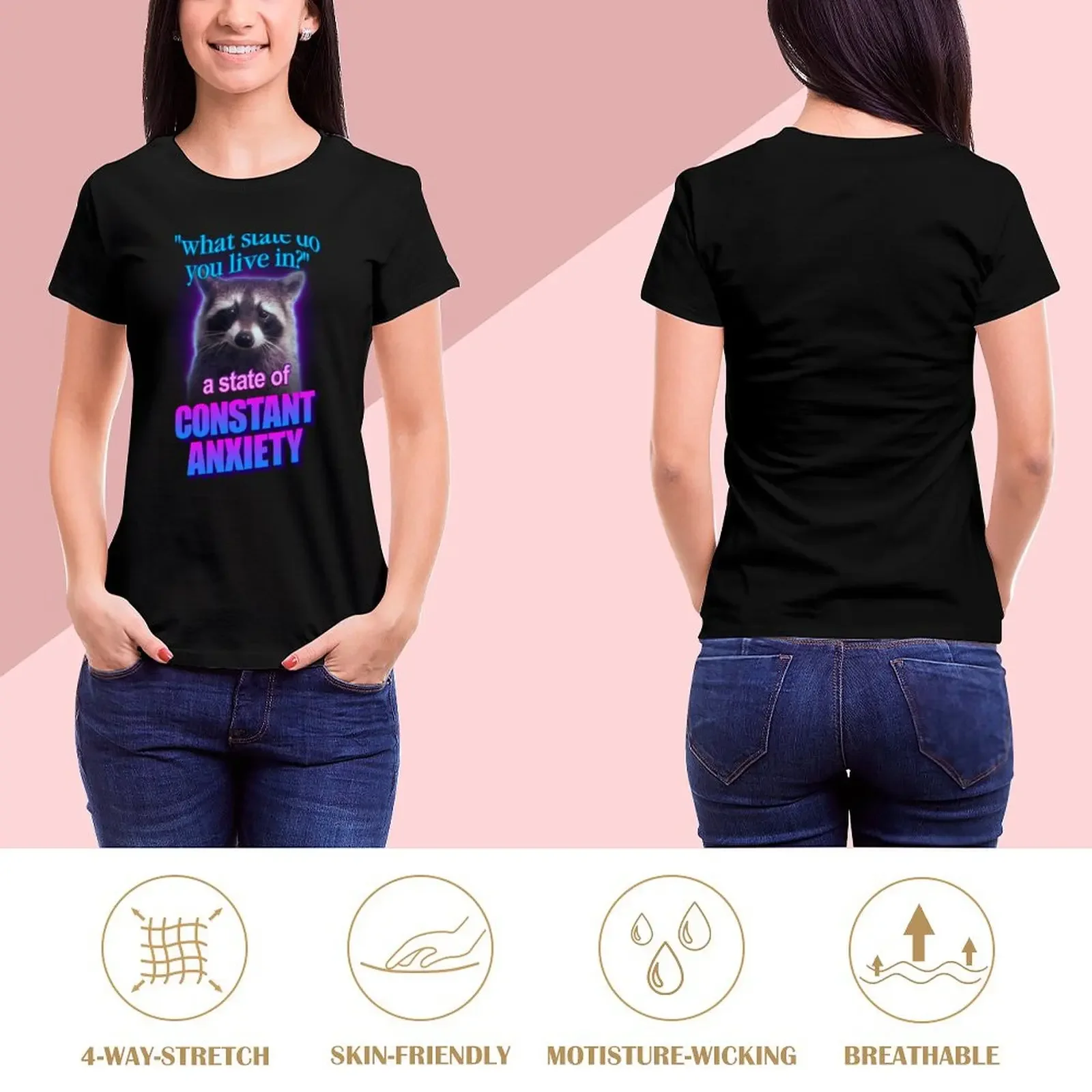 Ciò che stato ti vive in? un stato di ansia costante procione parola arte T-shirt anime top vestiti anime vestiti da donna coreani