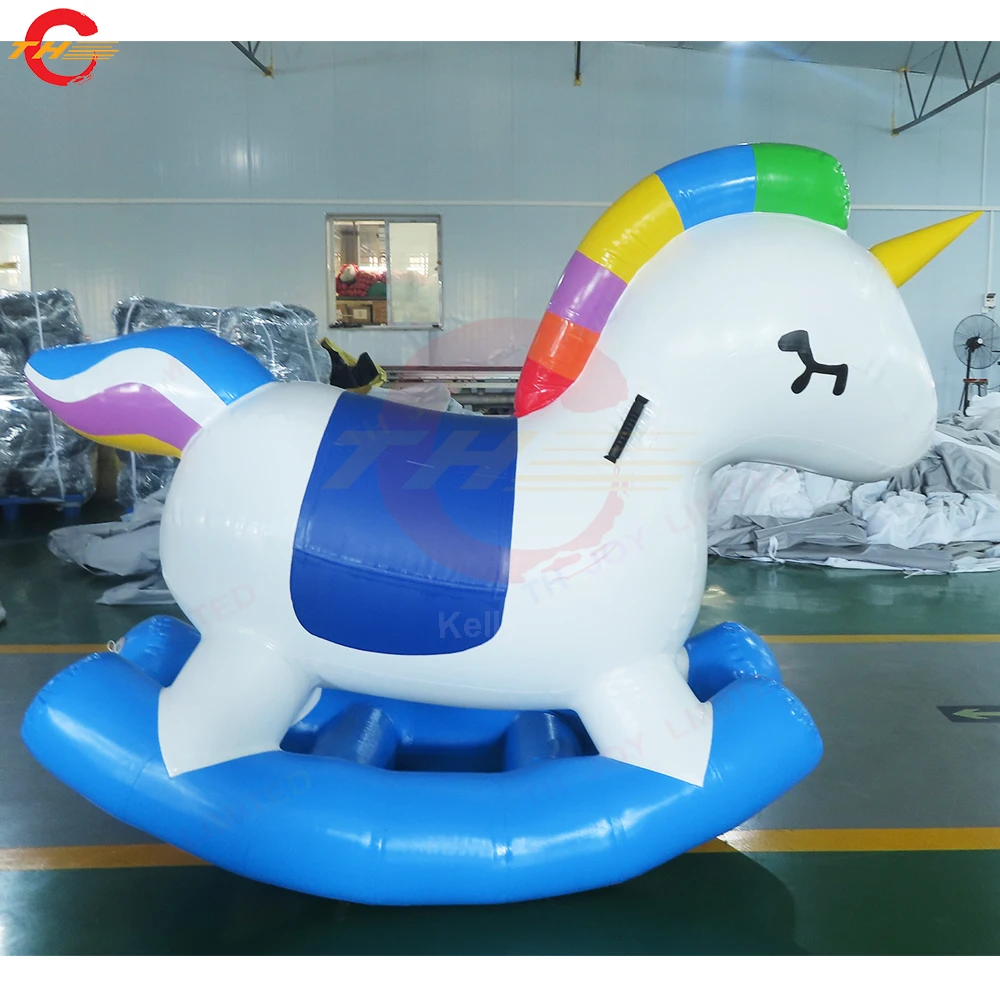 Commercial Rocking Unicorn Inflatable Derby Horse Unicorn Ride On Carnival Sport Game Toys for Sale