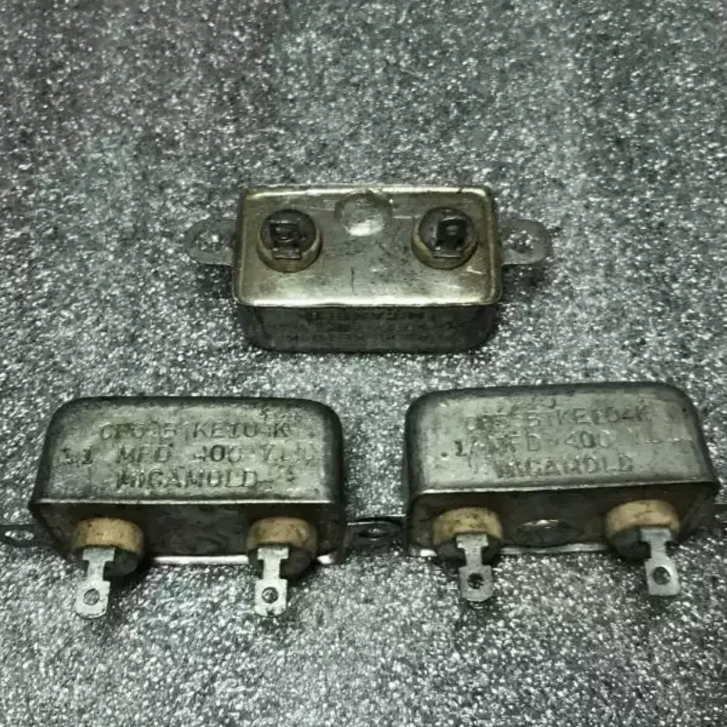 Antique American MICAMOLO 0.1UF 400V copper shell gallbladder machine coupled oil immersed infinite capacitor