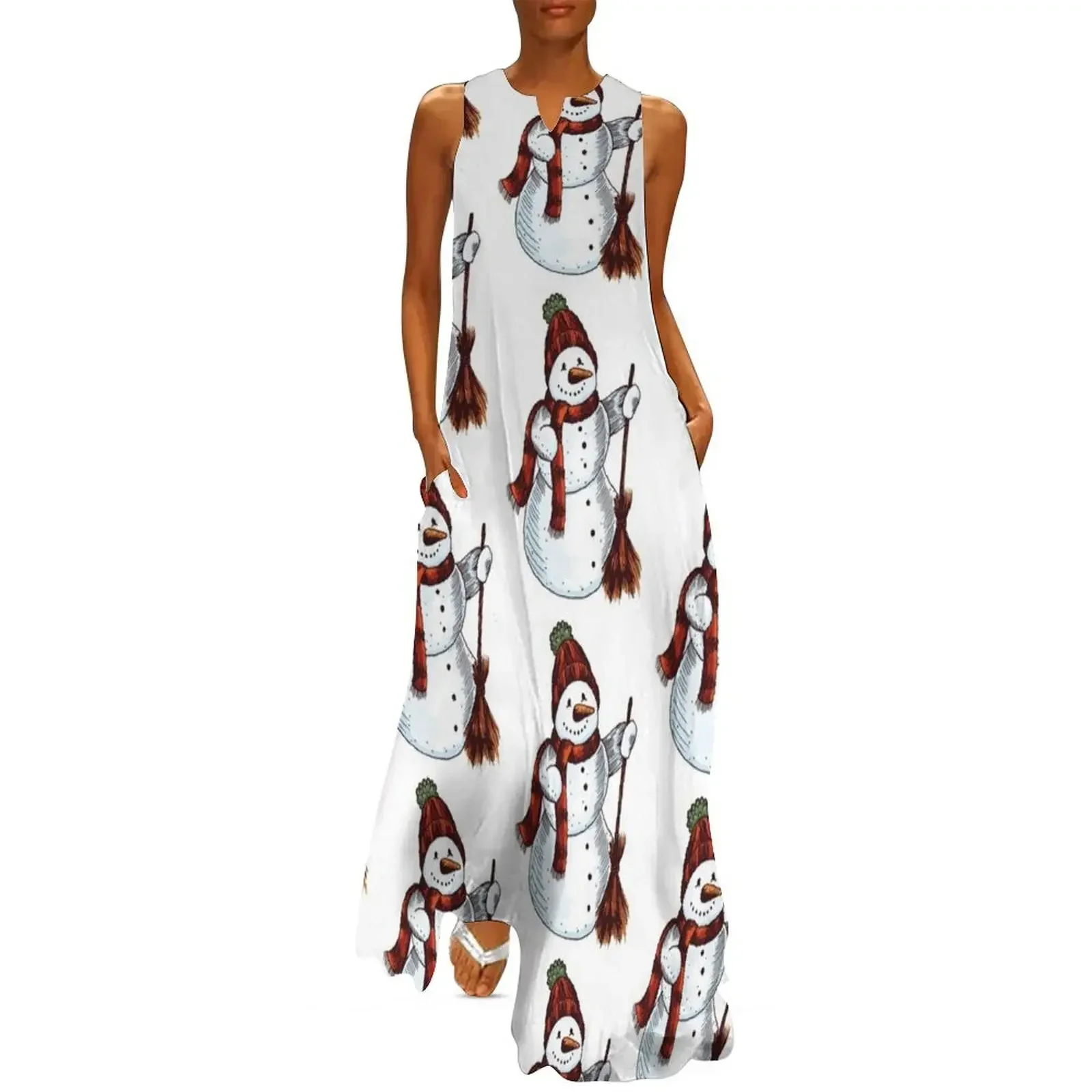 

Snowman, winter, super gift idea, Christmas Long Dress luxury evening dresses 2025 Clothing dresses with long sleeves Dress