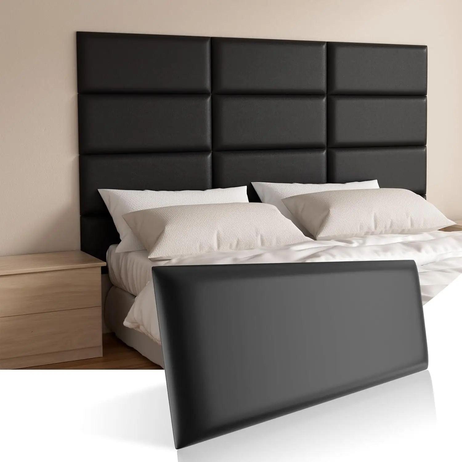 

Headboards Wall Panel For Queen And King, Self-Adhesive 3D Wall Panels, Upholstered Wall Panel For Bedroom/Living Room (9