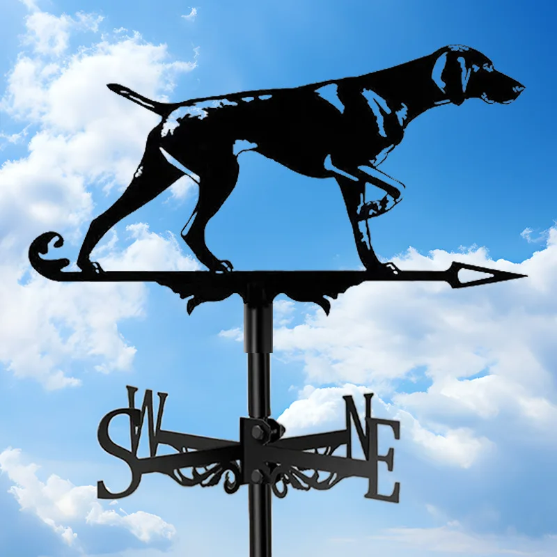 

Animal Wind Vane Metal Animal Dog Ornament Standing Roof Wind Direction Indicator For Outdoor Garden Yard Shed Home Fence Post
