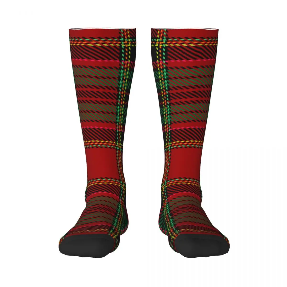 Stockings Funny Autumn Casual Warm Socks Tartan Plaid Scottish Christmas Pattern Soft Winter Knee High Socks