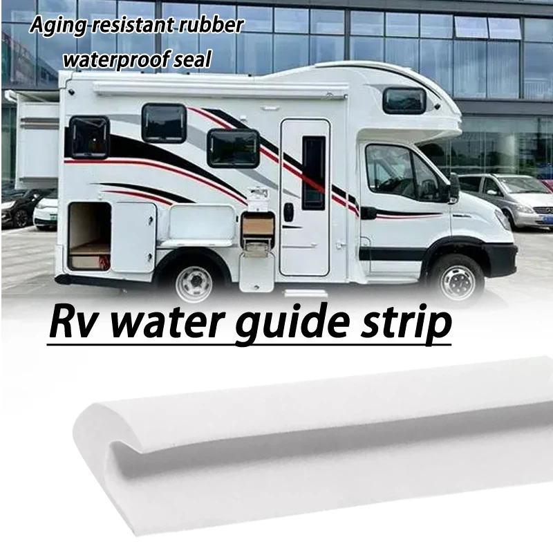 

1pc Rv Water Guide Strip White Rubber Gutter Rain Guard Drip Stop For Motorhome Caravan Camper Van Rv Accessories 1m