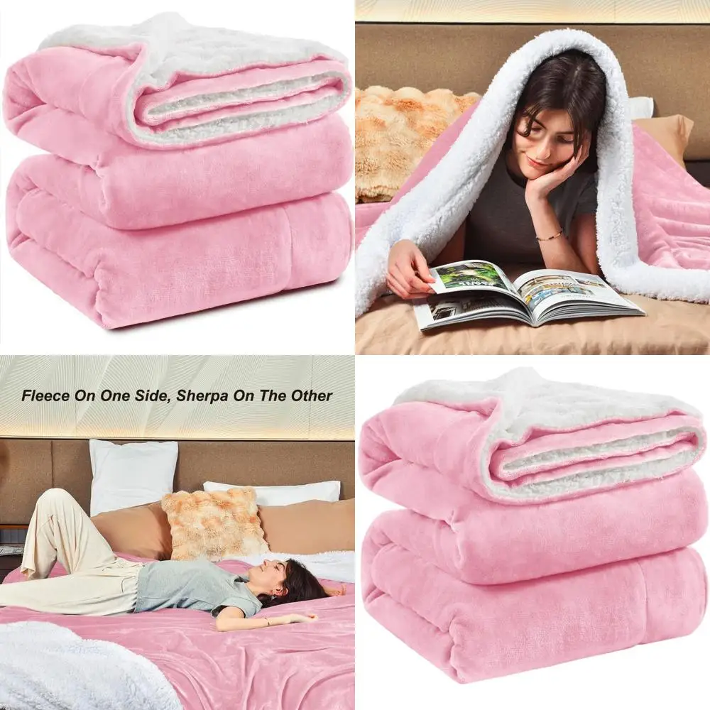 

Плюшевое флисовое одеяло King Size — ультрамягкое, тяжелое и теплое, 108x90 розового цвета