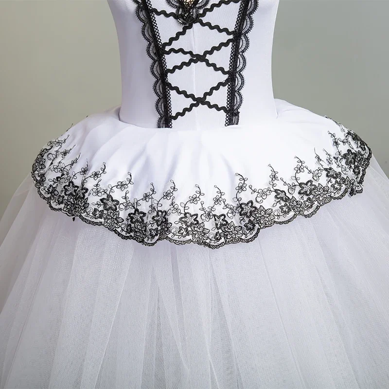 Kinder profession elle Ballett rock für Mädchen Frauen weiß schwarz Schwan Tanz kostüme Leistung Clown Tüll langes Ballett kleid