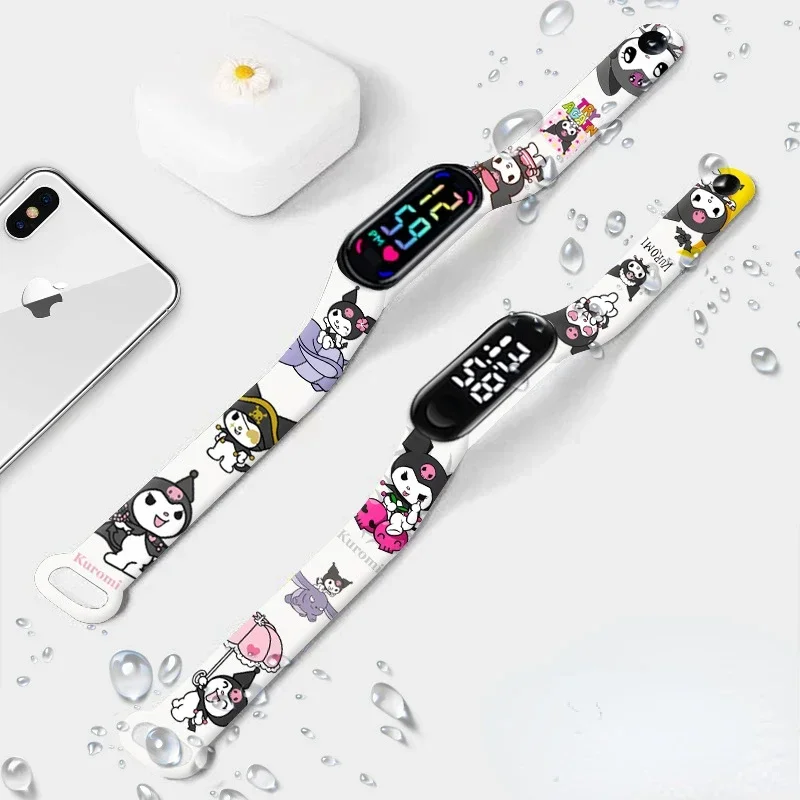 Kuromi Sanrio Strap for Mi Band 8 7 6 5 4 3 Anime Paintings Xiaomi Band Replacement Wristband Kawaii Bracelet Sport Watchband