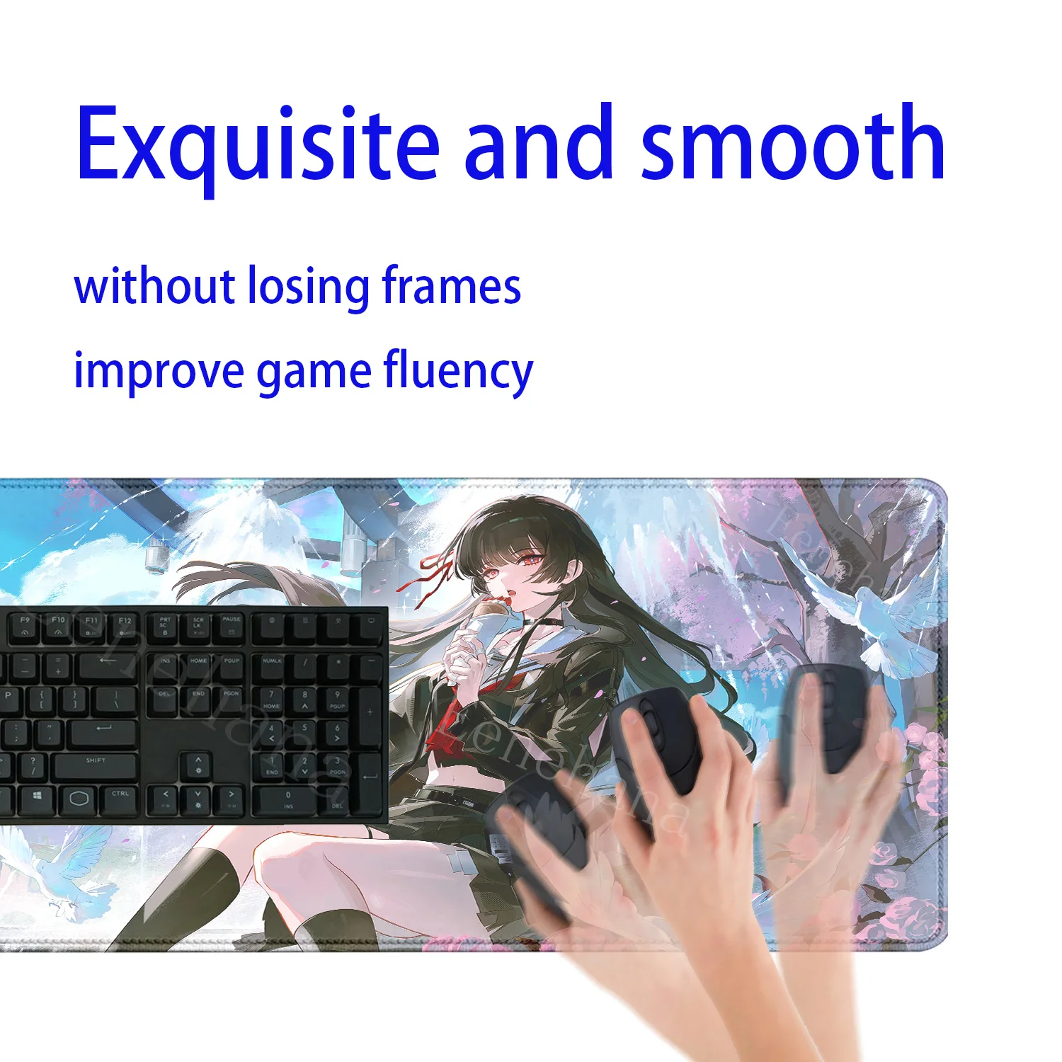 Podkładka pod mysz Chisa Nowa Rola Kawaii Gaming Wuthering Waves Śliczna Anime Girl Antypoślizgowa Gumowa Podkładka pod Klawiaturę z Nadrukiem HD Mata na Biurko — zdjęcie produktu 5