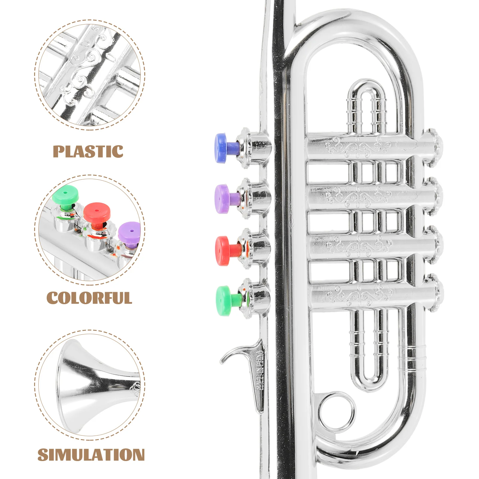 Trumpet Learning Toy Educational Plaything Simulated Instruments Golden Musical Child