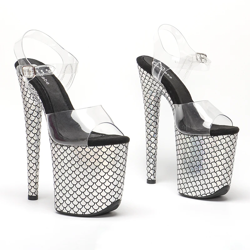 

Leecabe 8 Inch Silver shoes Pumps 20cm Sexy High Heel Sandals Pole dance shoes Ballroom dance shoes Party Shoes