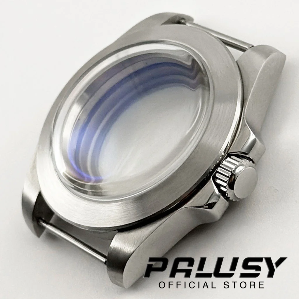 40mm NH34 NH35 NH36 NH70 Brushed Dive Watch Case Pot Bubble Mirro Blue AR Coating Glass Slope Bezel For ETA2824 PT5000 Movement