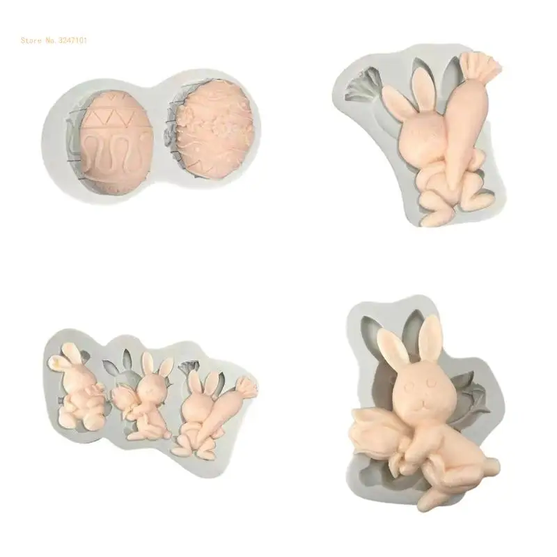 

Easter Egg Bunny Silicone Mold Fondant Cake Mold Holiday DIY Baking Tool for Making Chocolate, Handmade Soap Dropship