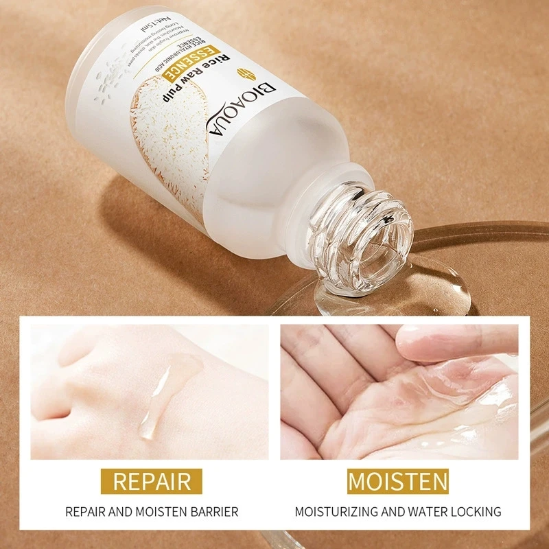BIOAQUA White Rice Hautpflegeset, feuchtigkeitsspendendes Gesichtsserum, Anti-Dunkle Ringe, Anti-Aging-Augencreme, Gesichts-Reisegrößen-Set, Hautpflege