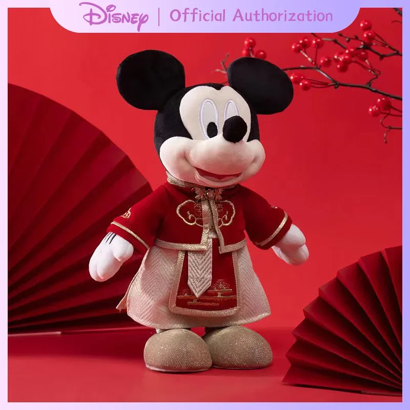 36CM Disney Mickey Mouse Limited Series Cute Minnie Plush Toy Cartoon Stuffed Doll Anime Couple Souvenir Kawaii Birthday Gift