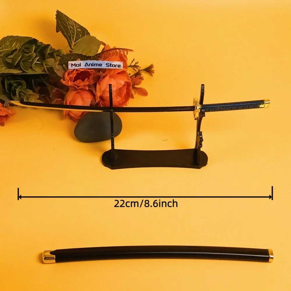 8.6인치 애니메이션 엘든 카타나 문 블레이드 닌자 나이프 오리지널 사무라이 검 금속 검 스틸 실제 크기 일본 카타나 장난감 선물