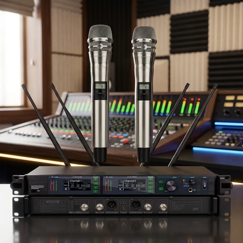 New Generation AD4D-II Digital Wireless Microphone System, 200 Channels, Metal Silver Cardioid Handheld, KSM9 Headset & Lavalier