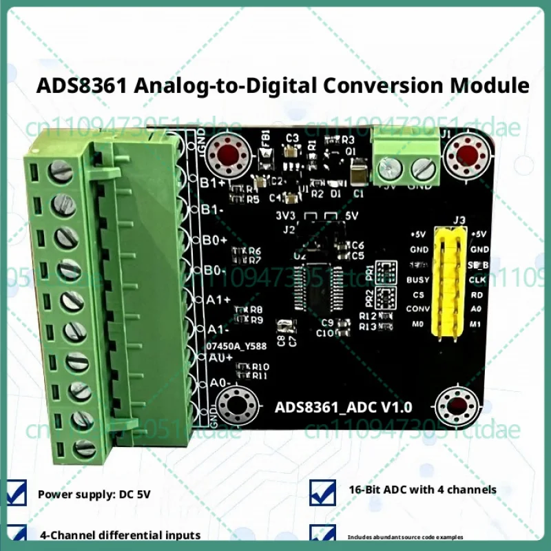 For TI ADS8361 16-bit 500kSPS 4-Ch Differential Input ADC Data Acquisition Module