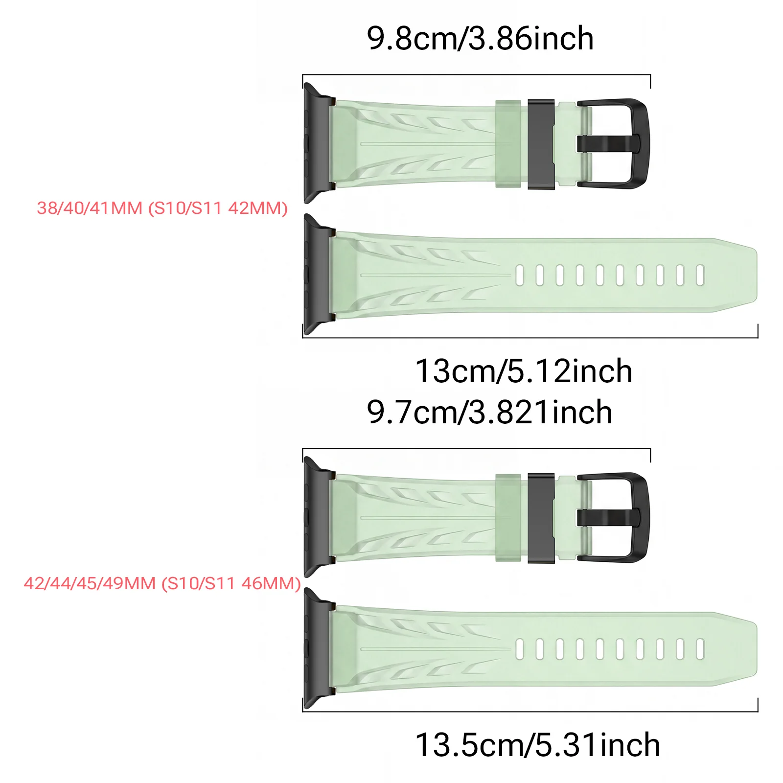 Luminous Silicone Watch Strap, For Apple Watch Ultra 3 Series 11, 10, 9, 8, 7, 6, 5, 4, 3, 2, 1/SE 38/40/41/42/44/45/46/49mm