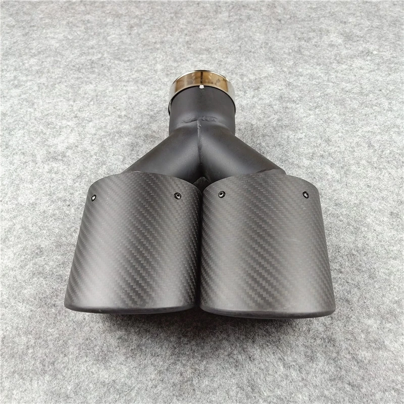 Oval Shape Matte Carbon exhaust Tips muffler nozzle For Bmw For Akrapovic Style Carbon Stainless Steel Exhaust system Tail pipes