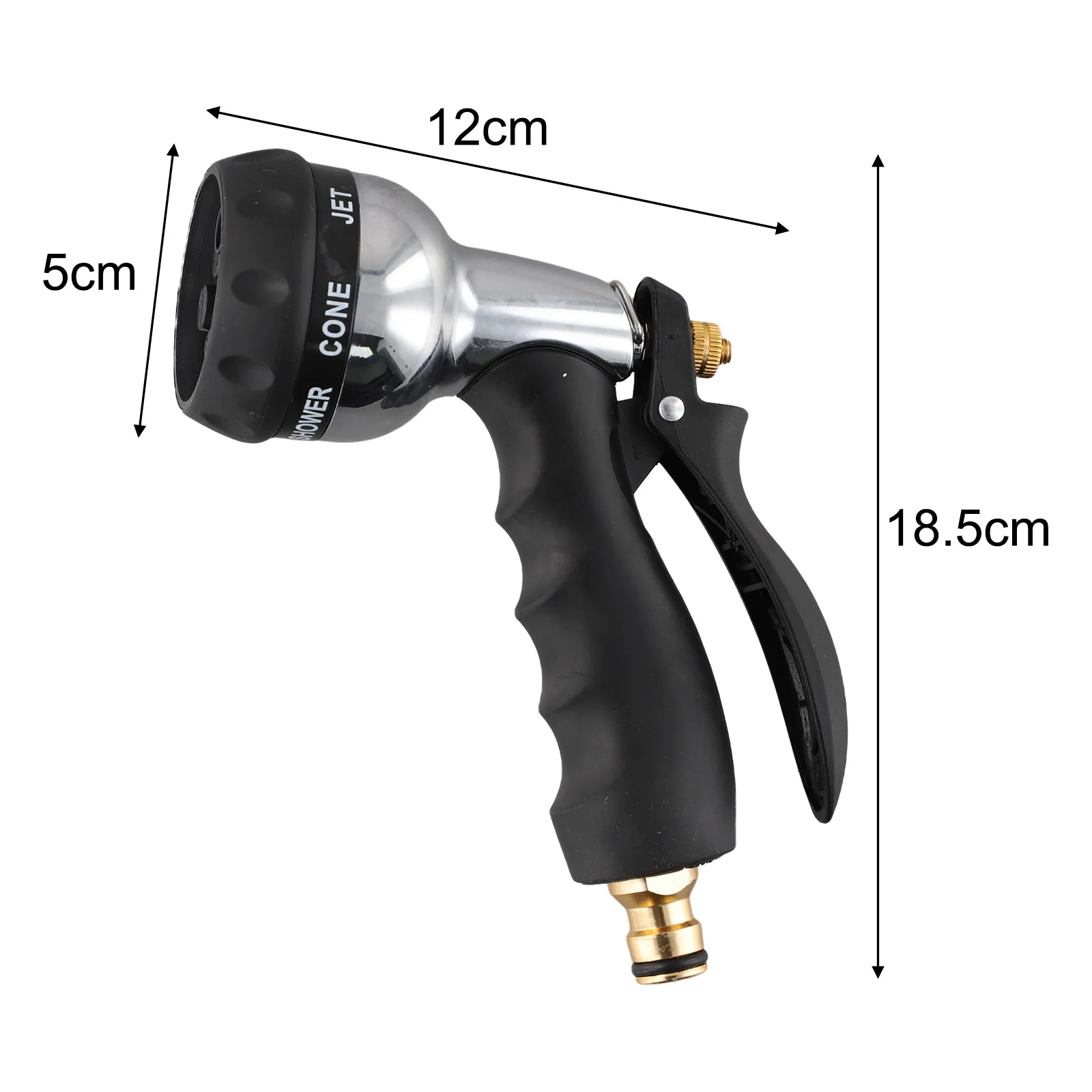 Efficient Water Usage Garden Hose Nozzle Adjustable Watering Patterns Labor-Saving Design Rubberized Pistol Grip