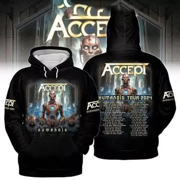 New Classic 80s Rock Accept Band Hoodies Sweatshirts 3D Printed Women Tracksuit Pullover Oversized Hoodie Fashion Men's Clothing